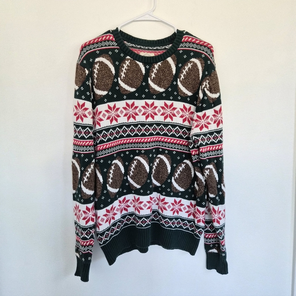 St John's Bay Football Knit Christmas Sweater
